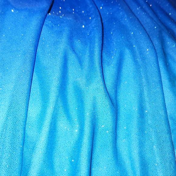 Blue sparkly ombre mini dress Size 3/4 - Picture 3 of 4